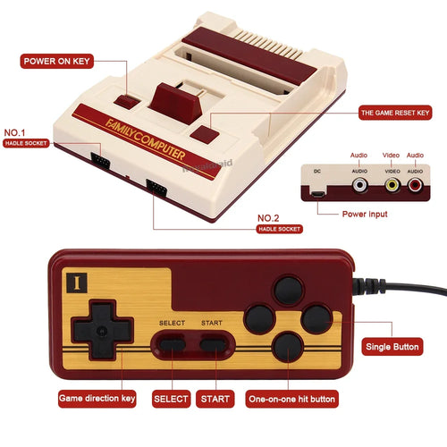 Retro Famicom Gaming Console